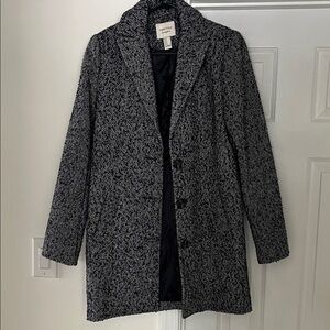Forever 21 Textured Blue and Gray Trench Coat
